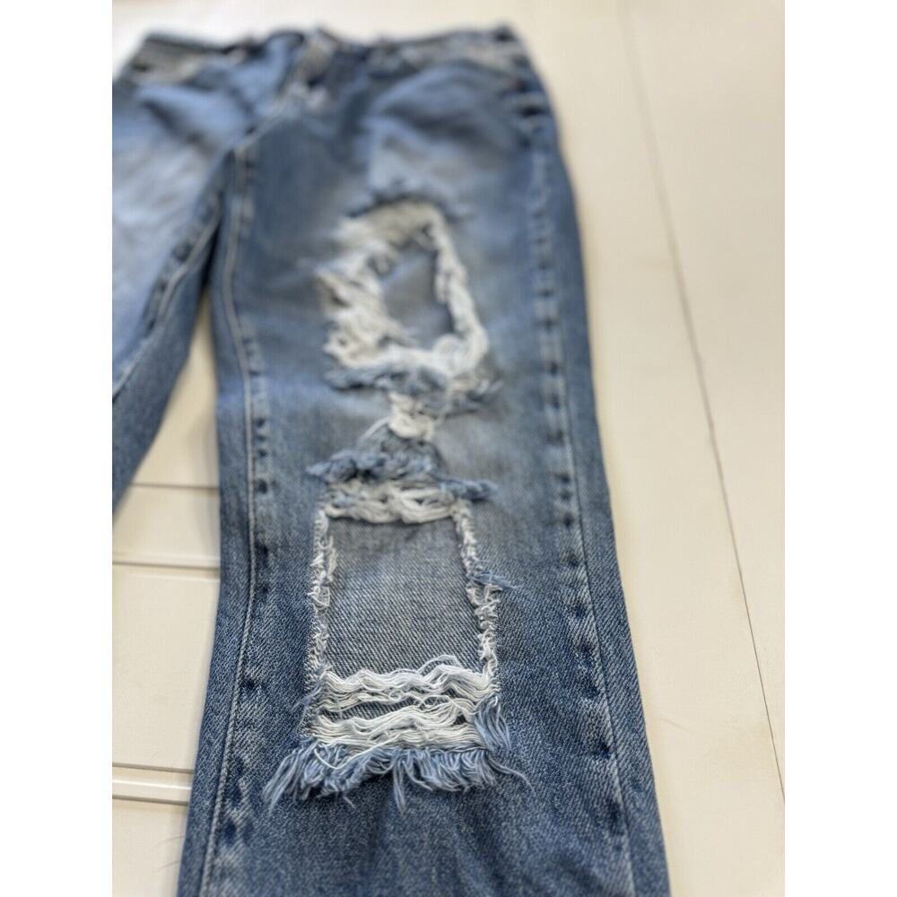 Kancan Womens Jeans Size 5/26 Estilo Skinny Distressed Cropped Raw Hem Denim - Picture 2 of 7